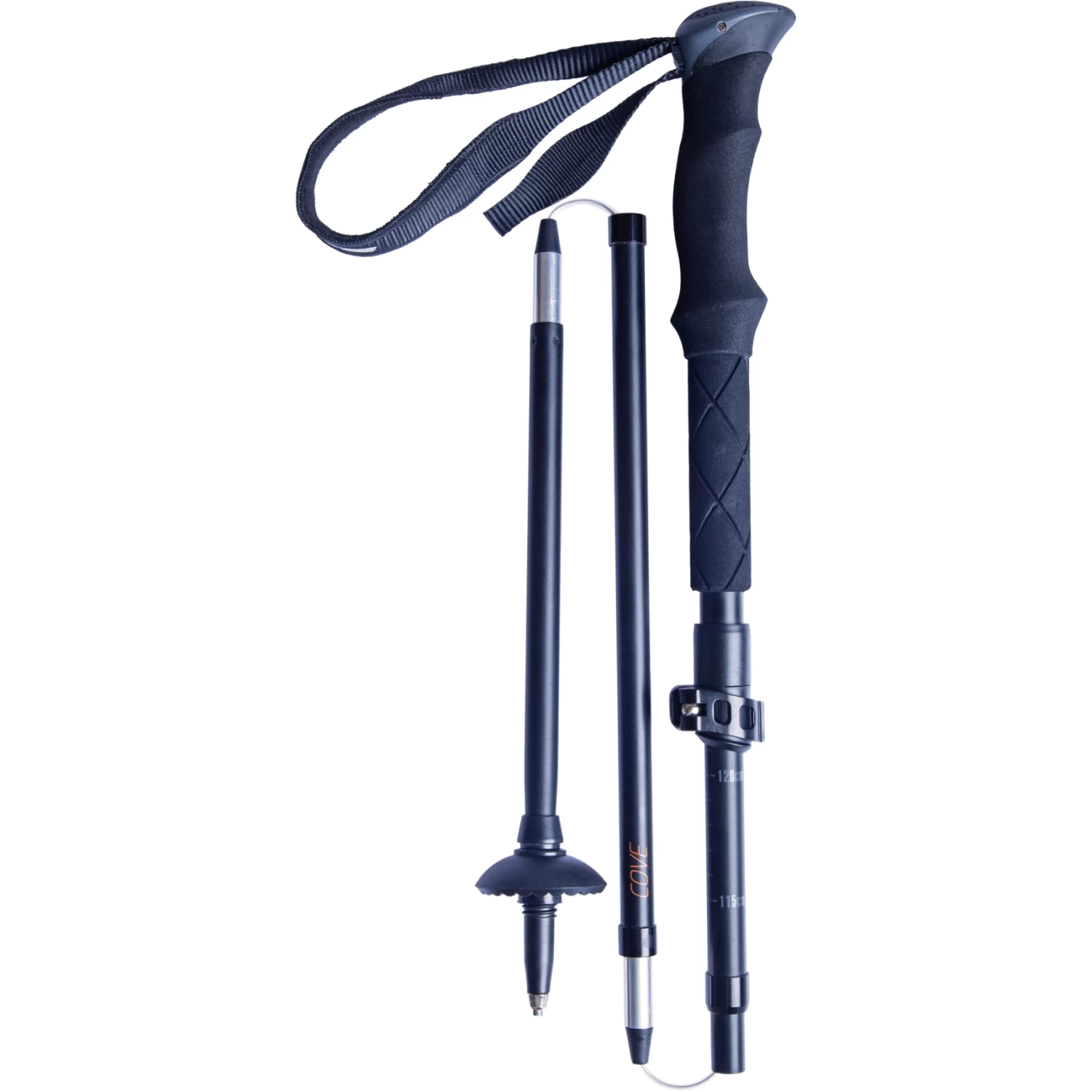 Exel Cove Vario Trekking Poles (Pair) - Black/orange - Image 2