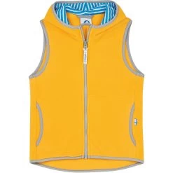 Finkid POPPELI Zip-In Inner Vest - Kids Essential Fleece Vest - Yellow/storm