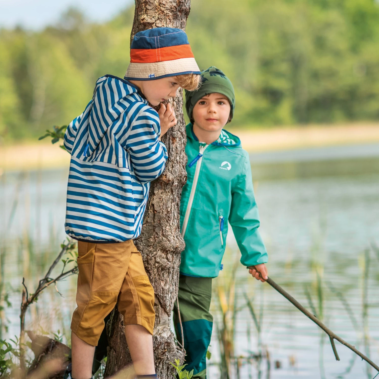 Finkid VALAS Kids Reversible Rain Jacket - Green Bay/deep Teal - Image 8