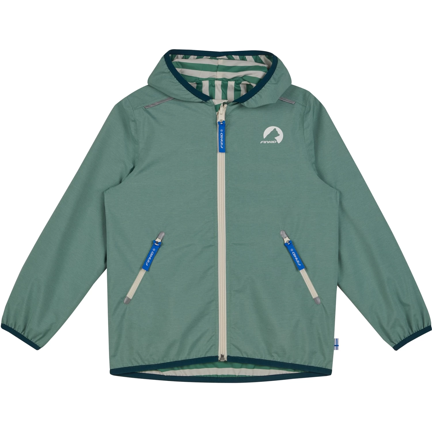 Finkid VALAS Kids Reversible Rain Jacket - Green Bay/deep Teal - Image 2