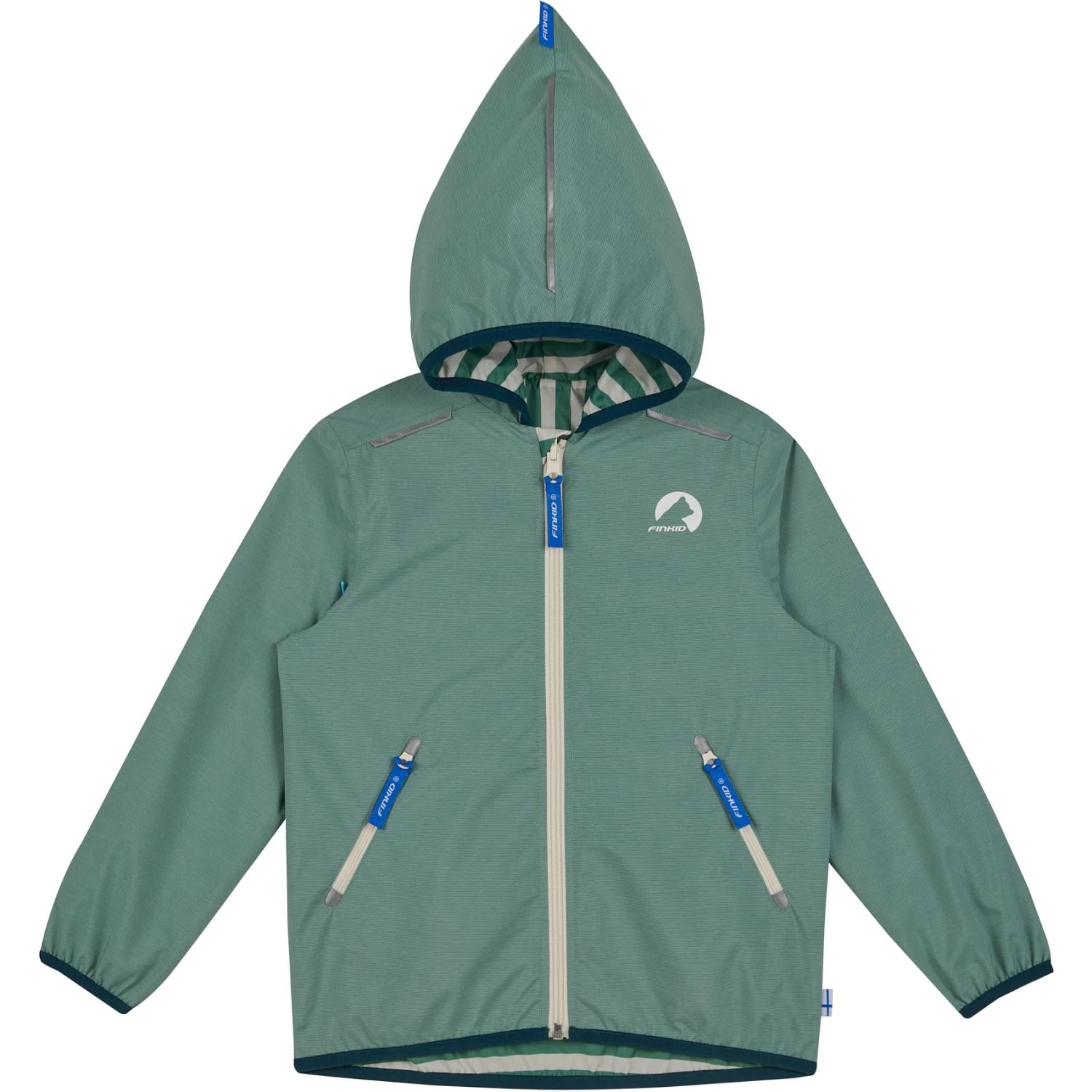 Finkid VALAS Kids Reversible Rain Jacket - Green Bay/deep Teal - Image 5