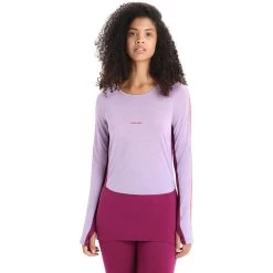 Icebreaker 125 ZoneKnit™ Long Sleeve Crewe Women - Purple Gaze/Go Berry