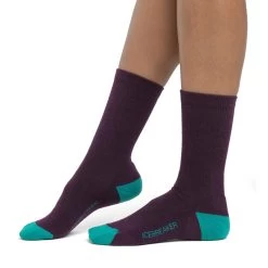 Icebreaker Lifestyle Light Crew Socks Women - Nightshade/Flux Green