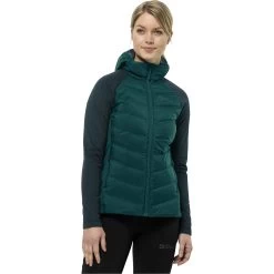 Jack Wolfskin Tasman Womens Down Hybrid Jacket - Sea Green