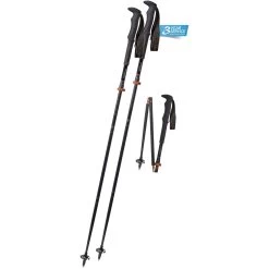 Komperdell Carbon FXP.4 Approach Vario Compact Trekking Poles (Pair) - Black/red