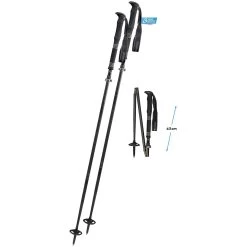 Komperdell Carbon FXP.4 Expedition Vario Trekking Poles (Pair) - Black/sand