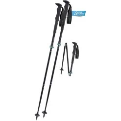 Komperdell Carbon FXP.4 Summit Vario Compact Trekking Poles (Pair) - Black/blue