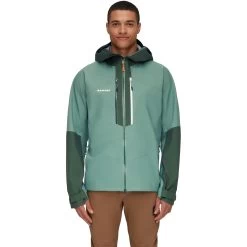 Mammut Taiss Hardshell Hooded Jacket Men - Dark Jade-woods