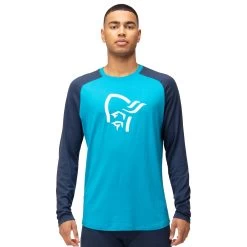 Norrona PureUll Long Sleeve Baselayer Men - Hawaiian Surf/Indigo Night