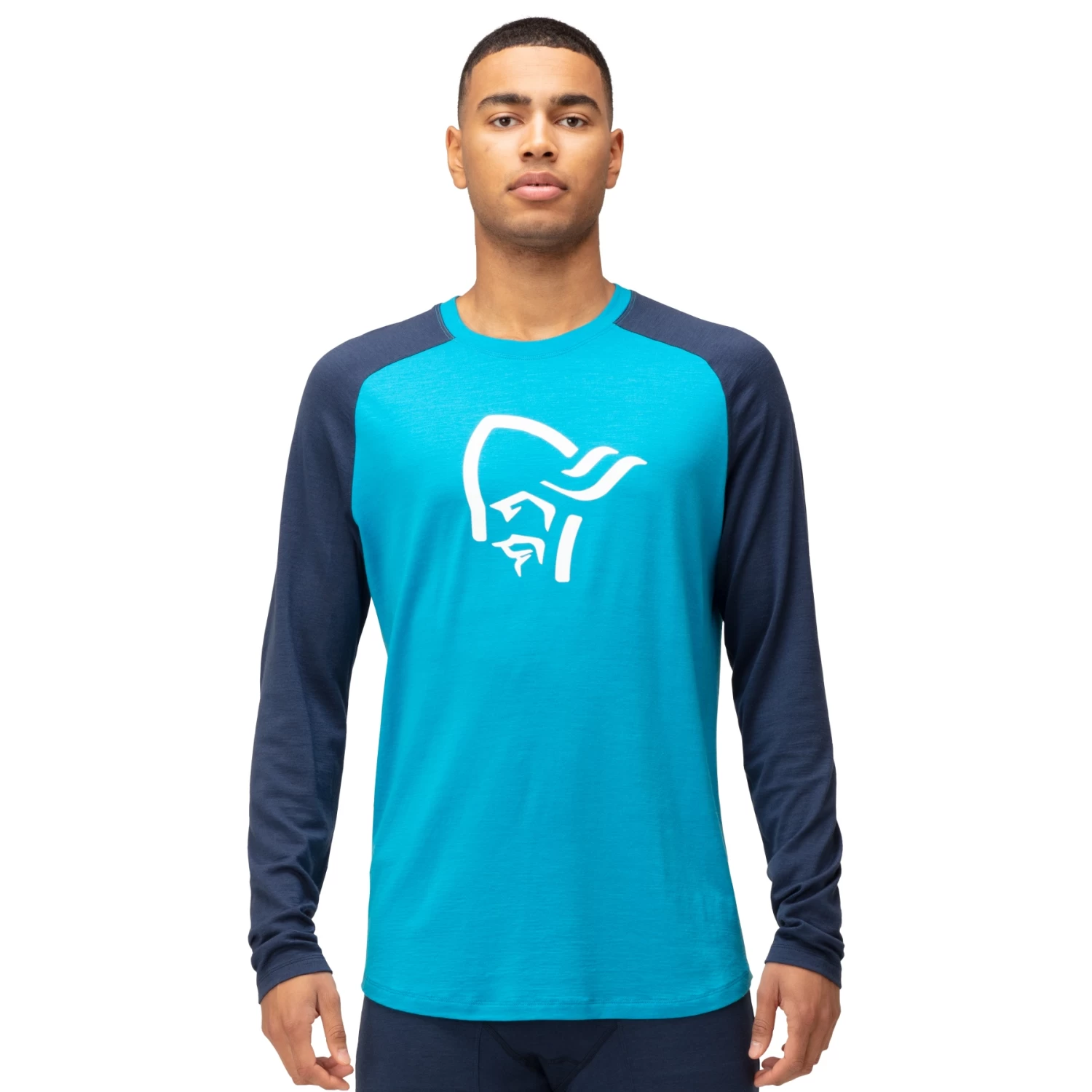 Norrona PureUll Long Sleeve Baselayer Men - Hawaiian Surf/Indigo Night