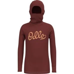 Odlo Active Warm Long-Sleeve Base Layer Top With Facemask Kids - Spiced Apple