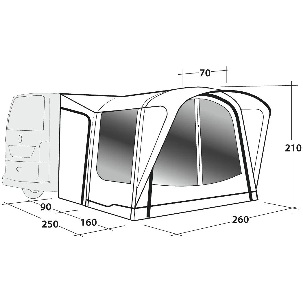 Outwell Newburg 160 Air Awning - Grey - Image 2