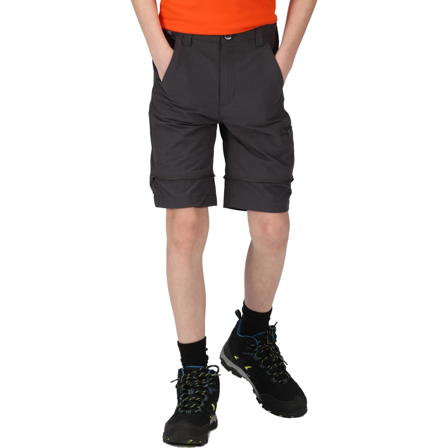 Regatta Highton Stretch Zip/Off Pants Kids - Seal Grey 038 - Image 9